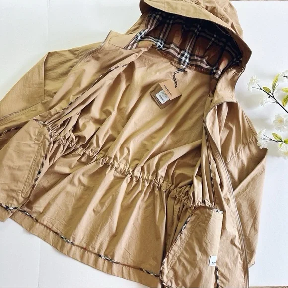 Burberry Women’s Birley Check Hooded Jacket Archive Beige